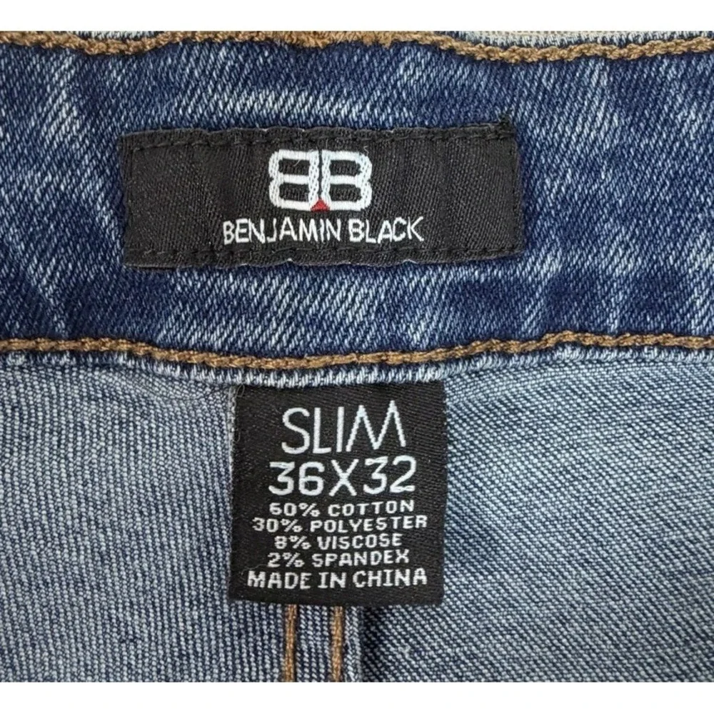 Benjamin Black Slim Fit‎ Men's Jeans Sz 36x32 Stretch Streetwear Urban Denim